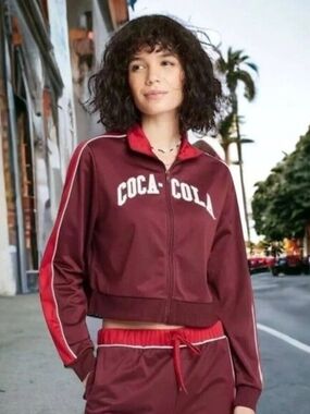 Coca Cola Womens Full Zip Retro Long Sleeve Jacket Size XS